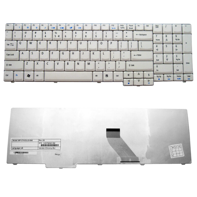 Laptop Keyboard Acer 7000 series/9300/9400 white