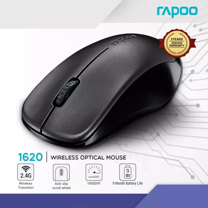 Rapoo 1620 2.4G DPI 1000 Wireless Optical Mouse