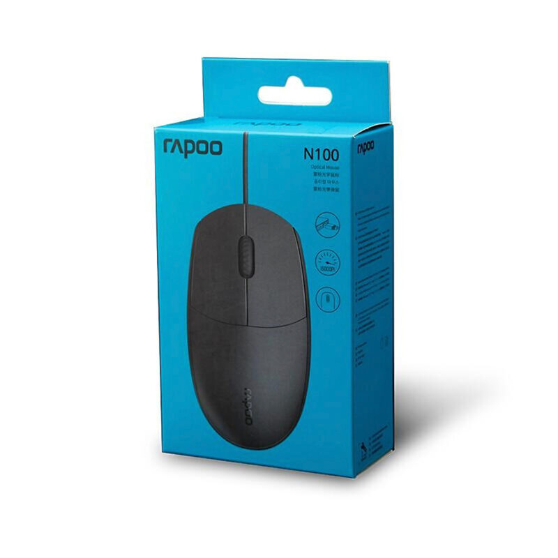 Rapoo N100 Wired Optical Mouse with 1600DPI - Image 2
