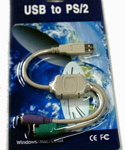 USB Male to 2*PS/2 Female W/IC