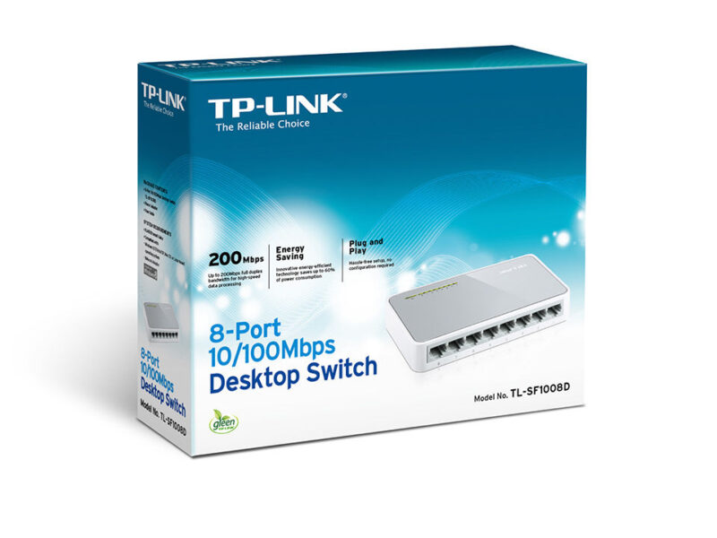 TP-Link TL-SF1008D 8-Port Fast Ethernet 10/100Mbps Desktop Switch