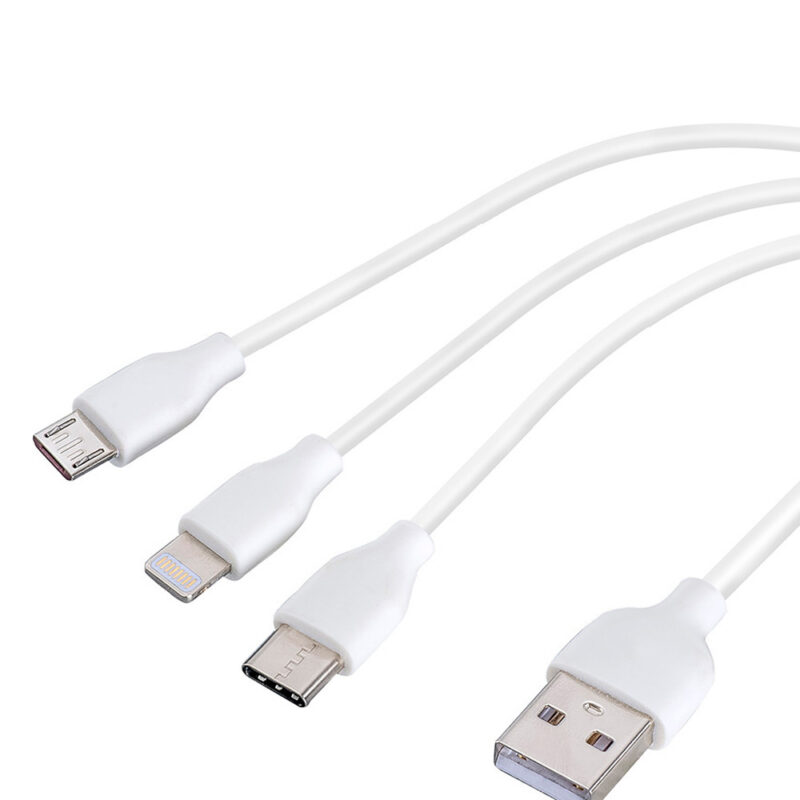3 in 1 Multiple USB Charger Cable with Type-C/Lightning/Micro - Image 2