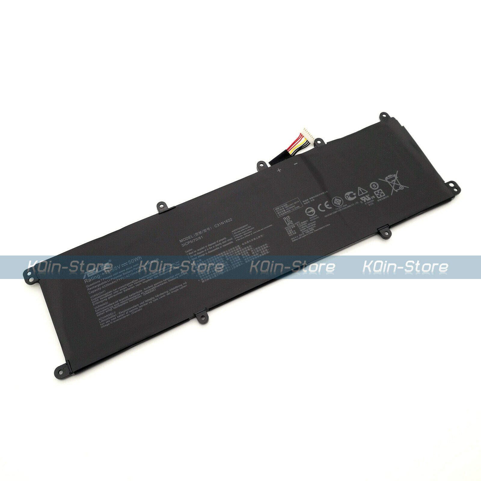 K KYUER Batteria Per Laptop Asus ZenBook UX530 Series - 50Wh C31N1622, 11.55V Li-ion 4355mAh