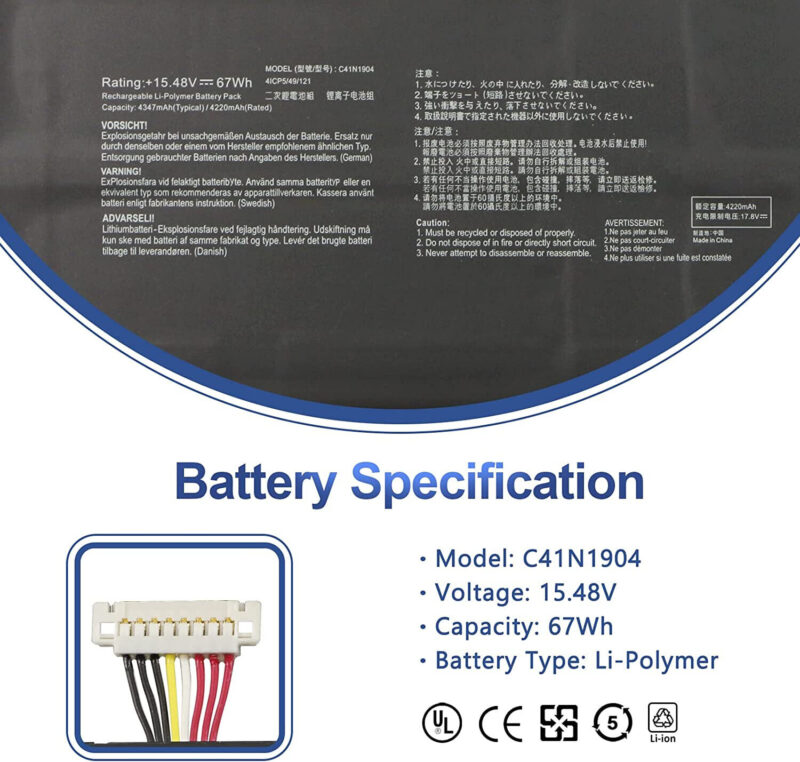 Original Asus C41N1904 Battery - Image 2