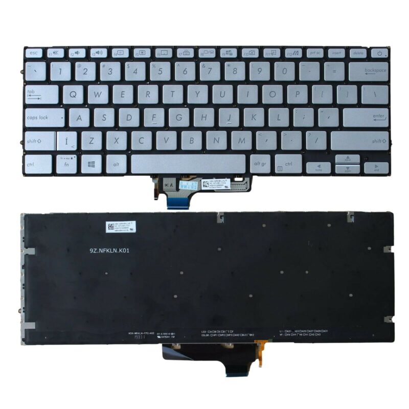Laptop Keyboard for Asus ZenBook 14 UX431 UX431U UX431F U450 Silver/Blue US Backilit