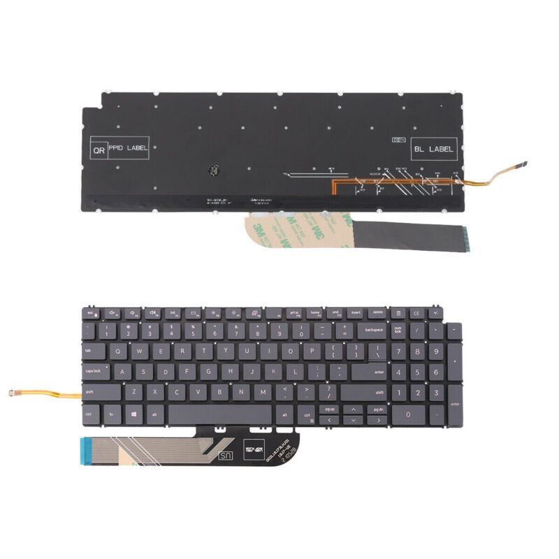 Laptop Keyboard Dell Inspiron 15 7590 5584 5590 5593 5594 5598 Grey Backlit