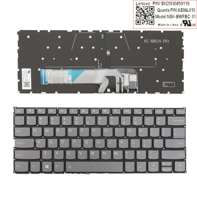 Laptop Keyboard Lenovo Yoga 530-14ARR Yoga 530-14IKB GREY Backlit US